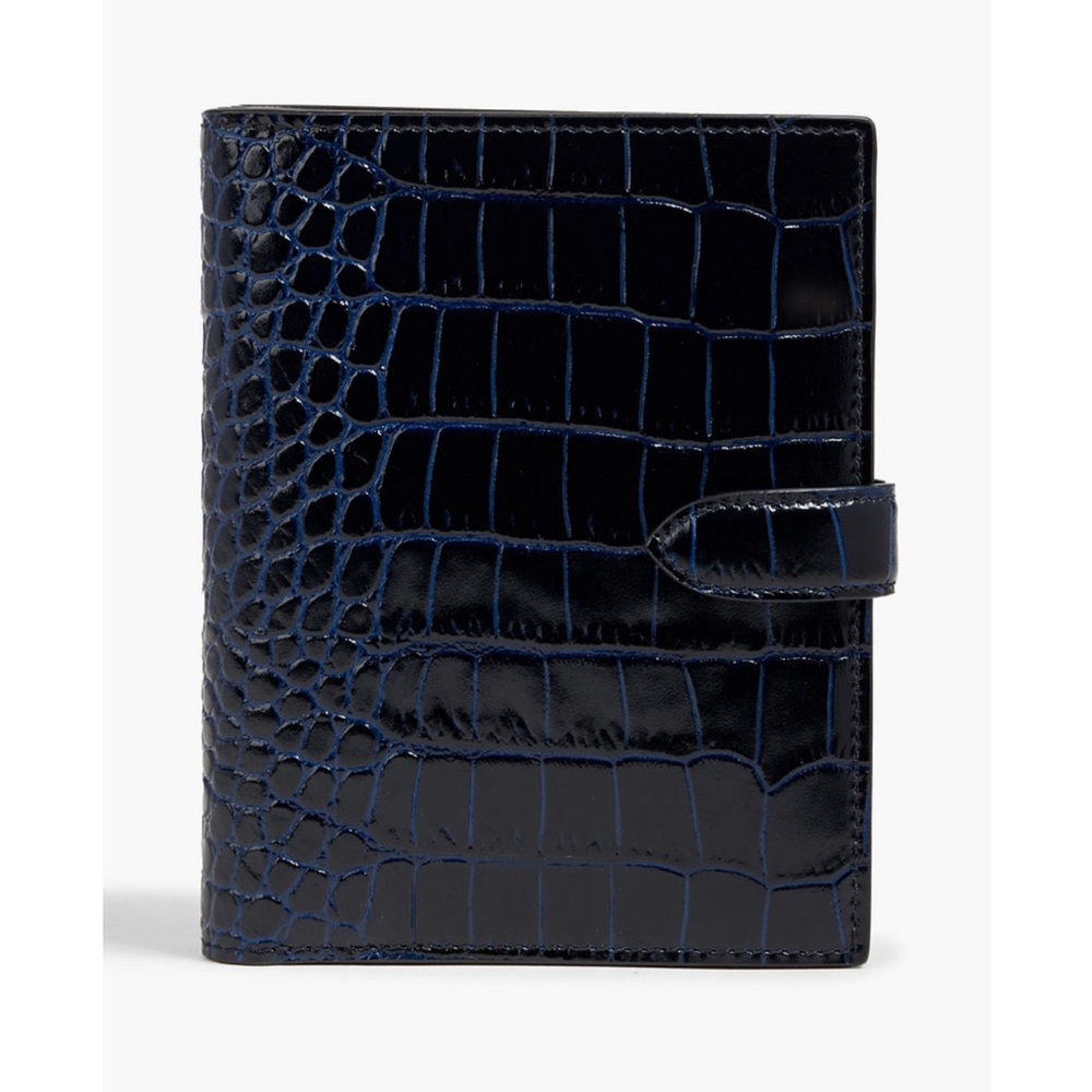 NEW IN BOX Smythson Mara Croc-Effect Travel Wallet